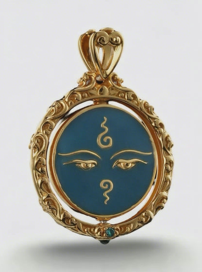 绿度母法眼 — 法悦の守護ペンダントトップ -回転構造