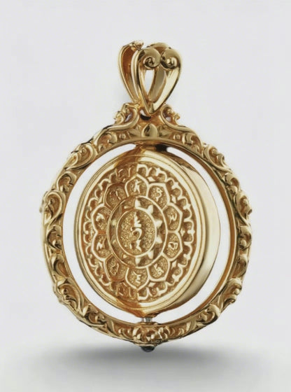 绿度母法眼 — 法悦の守護ペンダントトップ -回転構造